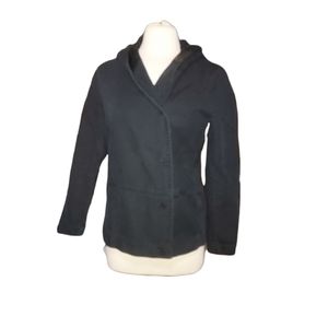 Zuczug 4/165/84A Coat Jacket Black Woman Hooded Buttons Formal Casual Wa…